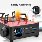 Odoland 7500BTU Camping Butane Stove with Compact Carry Case, CSA Certified Portable Gas Stove for Backpacking,Picnic,Outdoor Adventures,Black