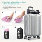 Travel Pillow Memory Foam Pillows, Camping Pillow-Compressible Medium Firm, Breathable Cover, Ideal Backpacking Hiking, Bed Pillows, Airplane and Car (Apricot Pink, S)