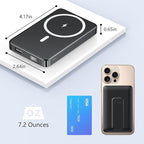 YUJE for Magsafe Battery Pack Magnetic Power Bank 10000mAh, Wireless Portable Charger with Foldable Stand Dual USB-C & USB-A Port Fast Charging Compatible with iPhone 17/16/15/14/13/12 Pro/Max/Plus