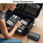 MATEIN Cord Organizer Travel Case 2 Pack, Water Resistant Tech Organizer Pouch for Small Electronic Accessories, Portable Electronics Case Carrying Bag for Cable, Changer, Earphone & Power Bank