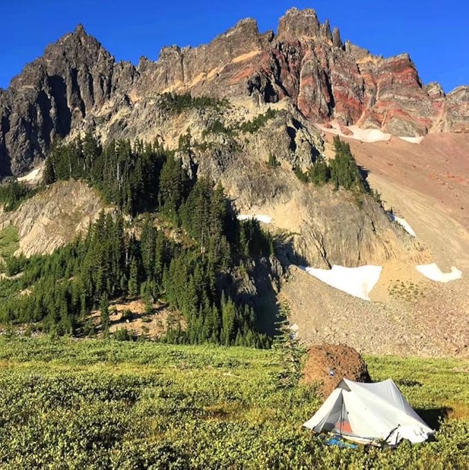 Lanshan 2 Person Tent Hiking Ultralight Camping Tent Professional 15D Silnylon Rodless Trekking Pole Tent Waterproof Backpacking Outdoor for Camping, Bivvy