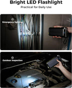 GOODaaa Solar Power Bank, 45800mAh Wireless Portable Charger Built-in Cables,15W Fast Charging Solar Charger, USB C in&Out and USB A Battery Pack for Outdoor with Radio,Flashlight