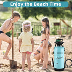 Finderomend Portable Shower for Camping with 7 Spray Modes, Hand Press Camping Shower with Removable Hose and Shower Head,Pressure Rinse Kits for Hiking Traveling Garden Beach Pet Shower