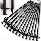 Heavy Duty Steel Tent Stakes - Tarp Pegs Camping Stakes for Outdoor Camping Canopy and tarp, 12 inch 8/10/12PC Pack