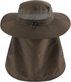 Home Prefer UPF 50+ Sun Hats for Men Women Wide Brim Fishing Hat with Neck Flap Summer Safari UV Protection Bucket Hat