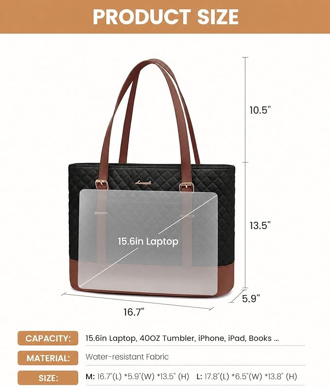 LOVEVOOK Laptop Bag for Women, 15.6 Inch Work Tote Computer Bag With Large Cup Holder, Lightweight Large Laptop Briefcase for Travel, Bussiness, Teacher