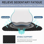 Gel Seat Cushion for Long Sitting Pressure Relief (Super Large & Thick) - Non-Slip Gel Chair Cushions for Back,Sciatica,Tailbone Pain Relief - Seat Cushion for Office Desk Chair,Car Seat,Wheelchair