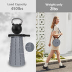 Portable Telescoping Collapsible Stool – Adjustable Height Folding Seat (Up to 450 lbs), Lightweight Camping Stool & Travel Seat for Fishing, Hiking, BBQ, Indoor & Outdoor(Light Gray)