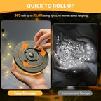 2Pack Camping String Lights, 4 in 1 Quick Storage 32.8FT Rechargeable Tent Lights with 9 Modes Hanging Waterproof Camp Lamp Camping Essentials for AwnTent Hiking Garden Bedroom Festival(Warm +RGB)