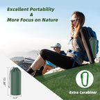 Sleeping Pad for Camping, 32.68 Inch Extra Wide Inflatable Camping Mat with Pillow and Built-in Foot Pump, Air Mattress 5.11 Inch Extra Thick for Tent (Army Green)