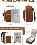 LOVEVOOK 40L Travel Backpack for Women & Men, Airline Approved Carry On Luggage with 3 Packing Cubes, TSA Overnight Bags, Waterproof Personal Item Bag, Weekender Essentials Backpacks fits 17" Laptop