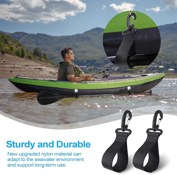 Upgraded Kayak Paddle Holder, Board Accessories, Inflatable Boat Storage, Set of 6 Clip Holders