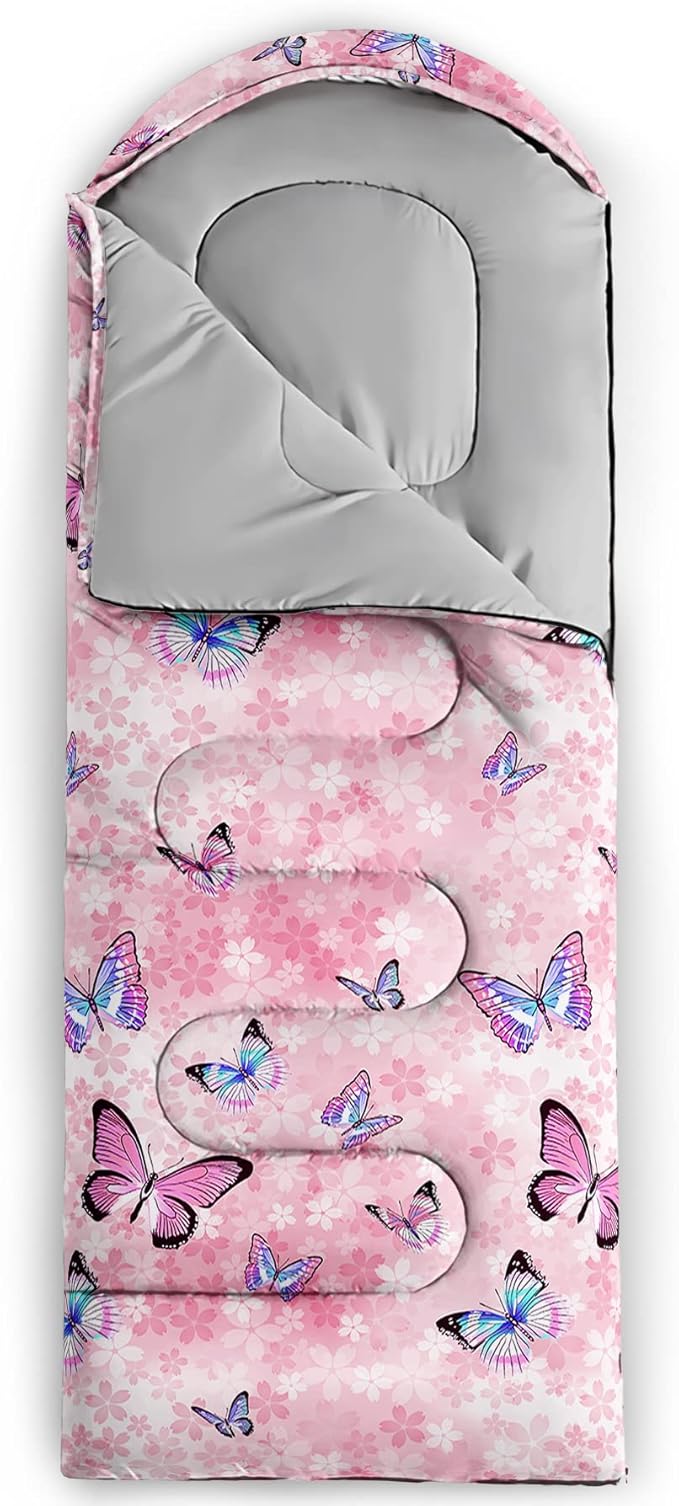 QOOMO Animals Camping Sleeping Bags,3 Season Warm & Cool Weather,Lightweight,Waterproof Sleeping Bags for Adults & Kids,Traveling,and Outdoors,Camping Gear Equipment