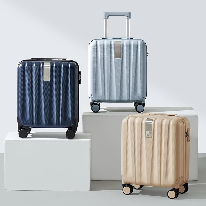 Hanke 16 inch Underseat Carry on Suitcases with Wheels,Lightweight Hard Shell Carry on Luggage with Wheels for Weekender, Small Suitcase,Travel Luggage Christmas Gifts for Birthday （Dark Blue）