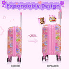 Rosamo Kid’s Luggage Set 6 Piece Suitcase Set 16’’ Hardside Luggage with Spinner Wheels Girls Boys Carry on Luggage Travel Rolling Luggage Airline Approved