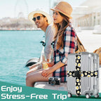 Slohif Luggage Straps for Suitcases Travel Belt Accessories Luggage Connector Identifiers 2 Pack Over Handle with Buckle Unique Nylon Adjustable Strap for Sleeping Bag Car Seat Daisy