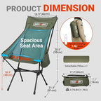 Overmont Oversized Camping Chair for Adults - 400lbs Support Heavy-Duty Padded Seat Outdoor Portable Folding Chair with Cooling Bag Cup Holder Carry Bag Comfortable for Sport Garden Beach Fishing Lawn