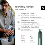 LARS NYSØM Stainless Steel Insulated Water Bottle 12oz 17oz 25oz 34oz 51oz | Insulated Thermo Flask for Hot and Cold Beverages | Leakproof Drinking Bottle (Aqua Turquoise, 17oz)