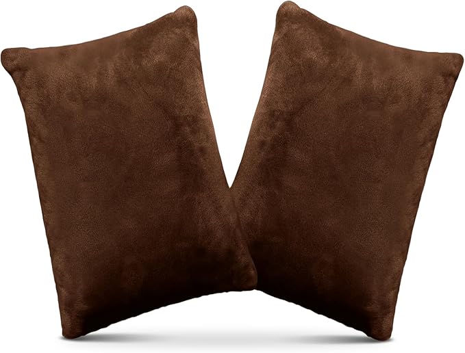 2 Pack Small Pillow, Memory Foam Mini Pillow 11 X 7 Inches for Travel, Sleeping, Nap and Neck, Knee, Lumbar Support, Tiny Cushion for Pet, Dogs (Brown)