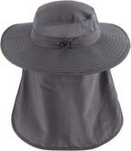 Home Prefer UPF 50+ Sun Hats for Men Women Wide Brim Fishing Hat with Neck Flap Summer Safari UV Protection Bucket Hat