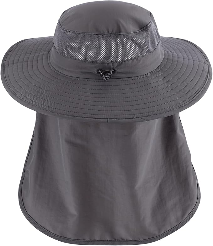 Home Prefer UPF 50+ Sun Hats for Men Women Wide Brim Fishing Hat with Neck Flap Summer Safari UV Protection Bucket Hat
