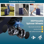 Hoteel 5 Piece Luggage Set (4-YEAR WARRANTY) ABS+PC Hardshell Carry on Suitcase with Spinner Wheels & TSA Lock for Men and Women, Rolling Suit Case for Plane, Travel, Dark Blue (20/24/28/DB/TB)