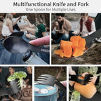 WILDAIR Stainless Steel Spork Camping Utensil with Knife Spoon Fork Bottle Can Opener 5 in1 Functional Multi Flatware