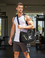 SKYSPER 30L Gym Duffel - Sports Bag Small with Wet Pocket for Sport, Travel, Fitness & Workout Men Women(Black)