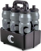 Cannon Sports 1 Liter Sports Water Bottle, BPA-Free, 34oz Capacity, Large Mouth, 2 lids (Straw & Squeeze) with Carrier, Great For Helmet Sports Such As Hockey, Lacrosse, Football, Boxing (Gray)