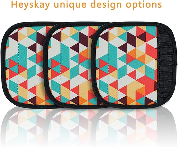 HEYSKAY 3pcs Neoprene Luggage Handle Wrap for Suitcase Identifier Travel Bag Wraps Luggage ID Tags Cover (Diamondx3)