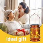 2 Pack Hummingbird Birthday Gifts for Women Mom Grandma Solar Lanterns Outdoor Waterproof Garden Decor Metal Hanging LED Decorative Light for Patio Yard Lawn Backyard Front Porch Gardening Gifts