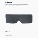 Bearaby Asteroid Grey Sleep Mask 23” x 4” Weighted Eye Mask for Sleeping 0.75 lbs 100% Light Blocking Mask for Travel and Rest Silky Soft Fabric for Deep Gentle Sleep