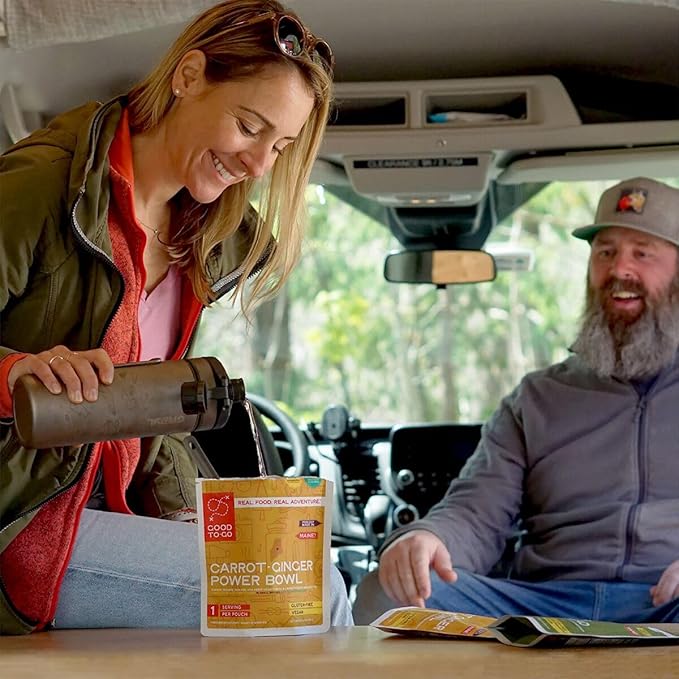 GOOD TO-GO Carrot-Ginger Power Bowl Stove-Free® (Single Serving) | No Stove Required! Camping Backpacking Food | Just Add Water Backpacking Meals | Dehydrated Meals Taste Better Than Freeze Dried