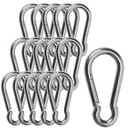 Carabiner 3 Inch Spring Snap Hook, 16pcs M8 5/16 Inch Spring Snap Hook Quick Link for Camping Hiking, 500LBS Holding Capacity Heavy Duty Steel Carabiner Clip Buckle for Hammock Swing Fitness