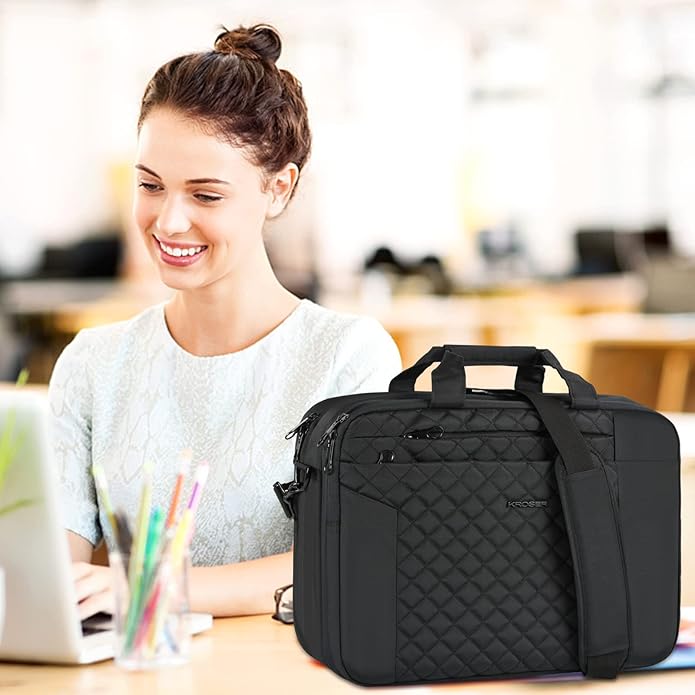 KROSER Laptop Bag 15.6 Inch Briefcase Shoulder Bag Water Repellent Laptop Bag Bussiness Carrying Handbag