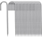 Rebar-Stakes-12-Inch, Ground Stakes Heavy Duty for High Winds Galvanized Anti-Rust J Hook 20pcs Metal Stakes for Ground Heavy Duty Ground Anchors for Garden Dog Fence Chicken Coop Water Pipe