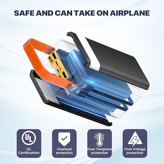 Portable Power Bank Station 99Wh Outdoor Generator with Flashlight LCD Display Backup Phone Battery Pack Portable PD Fast Charger for Laptop Cellphone Travel Camping Home Use