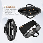 15 15.6 16 17 17.3 inch Laptop Computer PC Shoulder Bag Carrying Case, Water-Repellent Briefcase