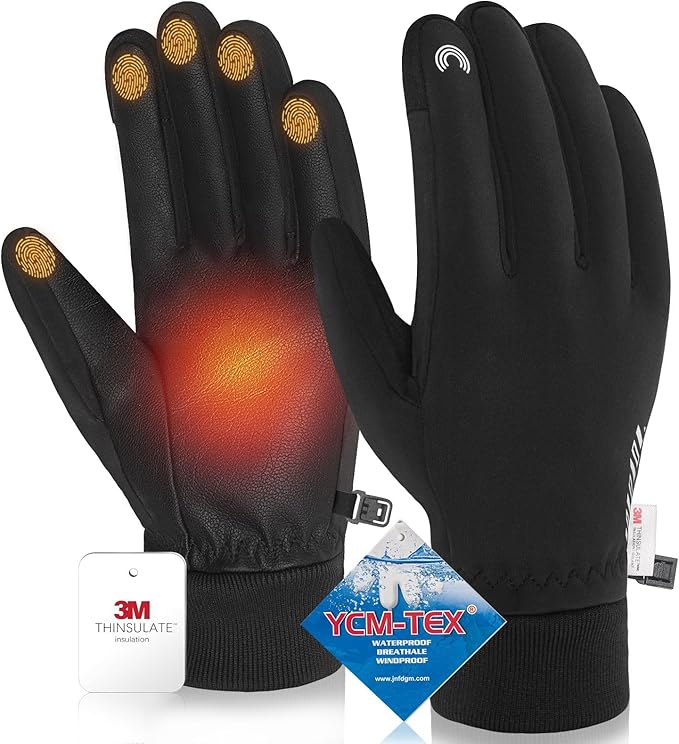 RIGWARL Gloves for Cool&Cold Weather Waterproof, Winter Gloves for Men Women Touch Screen