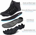 SHULOOK Men's Waterproof Hiking Boots Non-Slip Lightweight Mid Top Ankle Boot Breathable Hiker Trekking Shoes