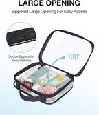 BAGSMART Clear Toiletry Bag, TSA Approved Travel Toiletry Bag Carry On Travel Accessories Bag Airport Airline Quart Size Bags water-resistant Makeup Bag for Women