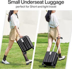 Hanke 14 Inch Underseat Carry On Luggage with Wheels Hard Shell Suitcases Carry On Bag Lightweight Small Mini Suitcase Tsa Luggage for Travel.（Jet Black）