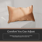 Lunya Washable Silk Travel Pillow – Soft Mulberry Silk Neck Pillow with Zipper Pillow Insert, Adjustable Fill, and Snap Straps – Travel Essential for Plane, Car, or Home - Hidden Nest - One Size