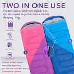Clostnature Sleeping Bag for Adults and Kids - Lightweight Camping Sleeping Bag for Girls, Boys, Youths, Ultralight Backpacking Sleeping Bag for Cold Weather - Compression Sack Included(Left Zipper)