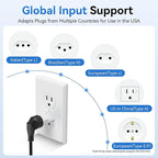 European to American Outlet Plug Adapter, Unidapt EU Europe to US USA Travel Adapter Plug Power Converter, EU/Asia/AU/Italy to U.S Canada Outlets Wall Plug Adapters Type A (6-Pack, White)
