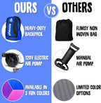 Pittman Outdoors Portable Battery Powered Air Pump with Fun Travel Backpack