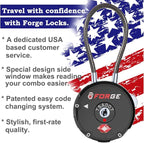 Forge Quality TSA Approved Luggage Locks for Travel Accessories, Suitcase, Pelican case, Ammo Boxes, Set Your own Combination, Zinc Alloy Body-Cable Black 2 Locks