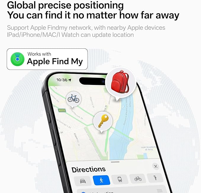 Air Tracker Tags-4 Pack, Bluetooth Tracker Works with Apple Find My (iOS Only), Smart Tag with Keychain, Item Finder for Luggage/Key/Suitcase/Pets/Wallet, Replaceable Battery (Mix Gray)