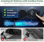 AYAMAYA Queen Camping Air Mattress with Built-In & Detachable Electric Pump -Portable 16 Inch Luxury Double High Inflatable Airbed,Self Inflating Air Mattress,No Power Outlet Needed for Camping & Home