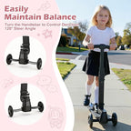 Scooter Luggage for Kids Scooter Suitcase for Ages 4-12, 4 in 1 Kids Luggage Boarding Suitcase Detachable & Foldable Scooter Travel Trolley Ride On Luggage-Pink